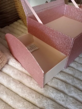 Cofre tocador rosa empolvado con espejo