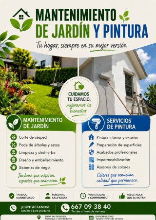 Mantenimiento de jardines y pintura