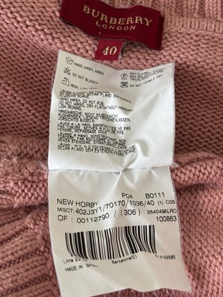 Jersey T.40 cuello alto rosa de Burberry