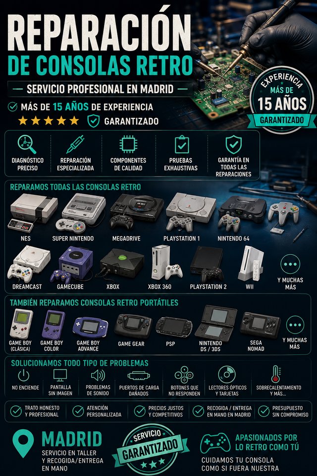 Reparación de Consolas Retro Servicio Profesional
