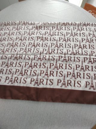 Pañuelo seda Paris Torre Eiffel marrón