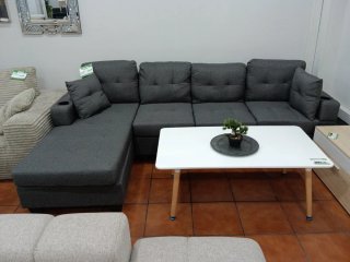 Sofá Chaise Longue Reversible con Portavasos