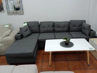 Sofá Chaise Longue Reversible con Portavasos