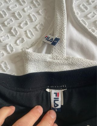Bikini Fila niña blanco y negro