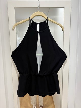 Top Zara Negro y beige