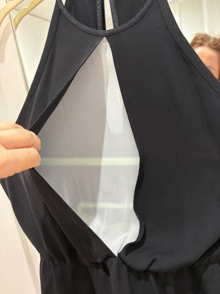 Top Zara Negro y beige