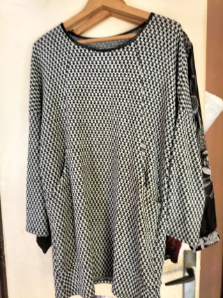 Vestido Talla XL Negro y Blanco