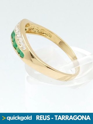 040-01-00713 ANILLO ORO 18K  CIRCONITAS T16