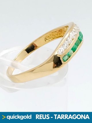 040-01-00713 ANILLO ORO 18K  CIRCONITAS T16