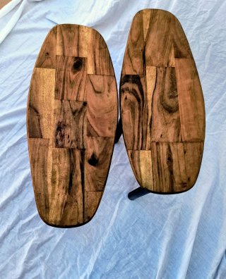 2 Mesitas Auxiliares Madera y Metal