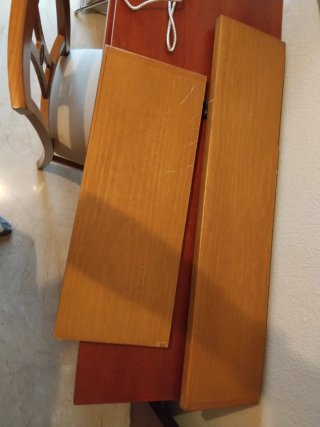 Mesa escritorio madera con balda teclado