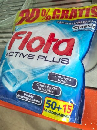 Pastillas lavavajillas Flota Active Plus 50+13