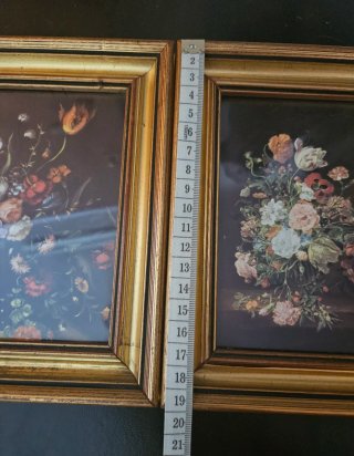 Set 2 Quadretti Composizioni Floreali Oro