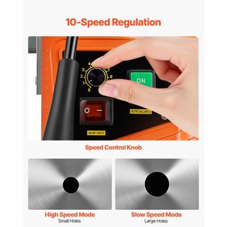 Taladro Magnético, Motor de 1550W Diámetro de Perforación de 2 in, Taladro Magnético Eléctrico Portátil de 2922 lbf, Velocidad Variable de 0-500 RPM, Máquina de Perforación para Superficie Metálic...