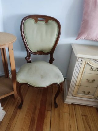 Silla vintage madera y tela