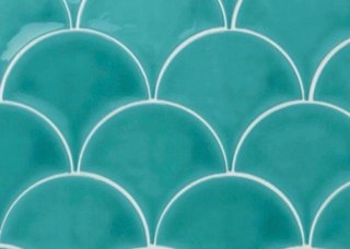 Azulejos estilo escamas de pez color turquesa