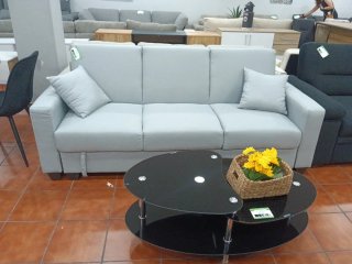 Sofá Cama Gris 210cm con Arcón