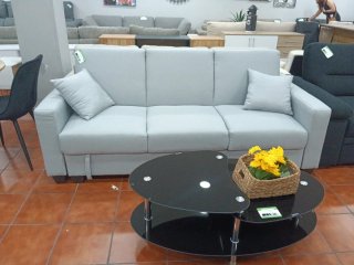 Sofá Cama Gris 210cm con Arcón