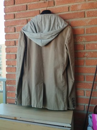 Americana Zara Hombre Beige con Capucha