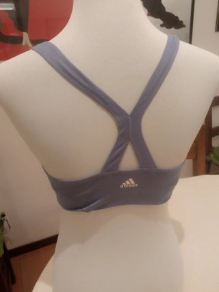 Adidas - Top Sportivo Donna Yoga Bra Blu. Small