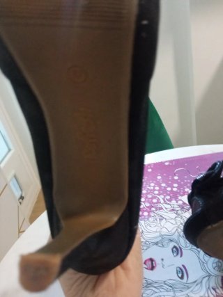 Zapatos Refresh Peep Toe Negros Tacon Talla 37