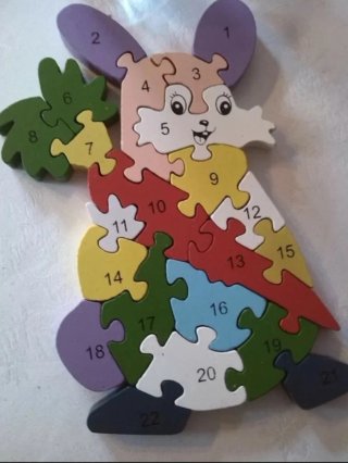Puzzles de madera Infantil Búho, conejo, serpiente