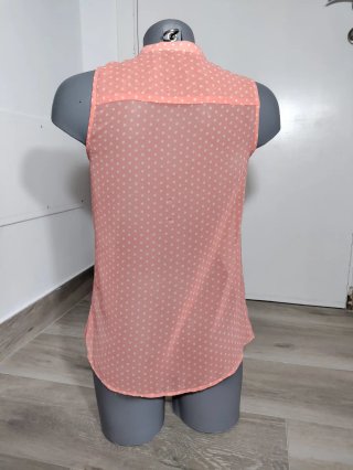 Blusa Zara S sin mangas topos coral