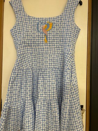 Vestido Camaleonica cuadros azul y blanco Talla M