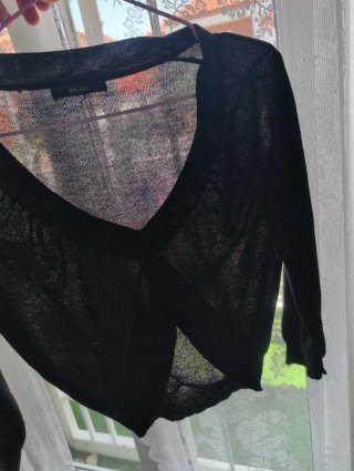 Jersey fino brillos Mango negro
