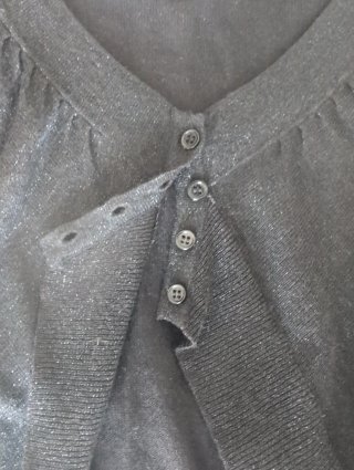 Jersey fino brillos Mango negro