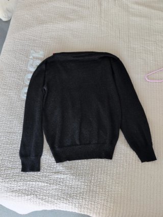 Jersey fino brillos Mango negro