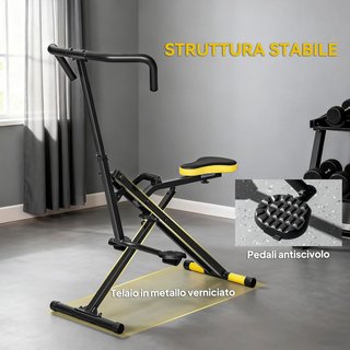 Máquina Total Crunch Plegable Con Asiento Regulable, Máquina Total Power Body Crunch, Entrenamiento Fitness para Abdomen, Cuerpo, Piernas, Brazos, Glúteos, para Casa y Gimnasio, Amarillo