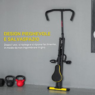 Máquina Total Crunch Plegable Con Asiento Regulable, Máquina Total Power Body Crunch, Entrenamiento Fitness para Abdomen, Cuerpo, Piernas, Brazos, Glúteos, para Casa y Gimnasio, Amarillo