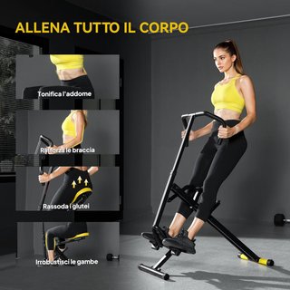 Máquina Total Crunch Plegable Con Asiento Regulable, Máquina Total Power Body Crunch, Entrenamiento Fitness para Abdomen, Cuerpo, Piernas, Brazos, Glúteos, para Casa y Gimnasio, Amarillo