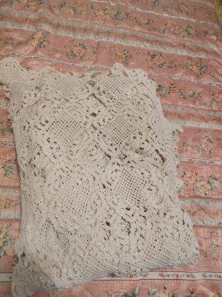 Colcha ganchillo hecha a mano vintage 2.20x2.20