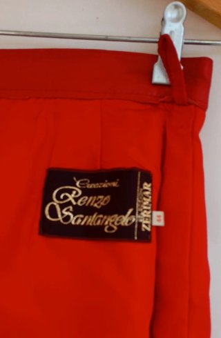 Falda de piel roja mini