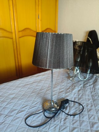 Lámpara de mesa tela y metal Lampara de noche