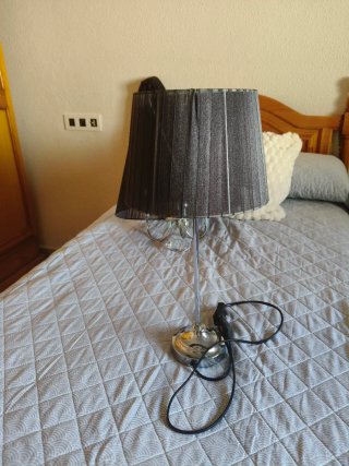 Lámpara de mesa tela y metal Lampara de noche