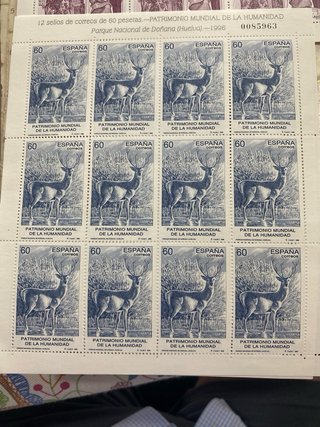 3 Hojas Sellos España Patrimonio Mundial 1996
