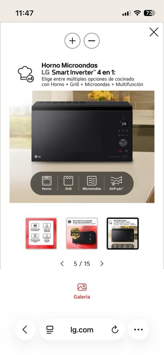 Horno Microondas LG Smart Inverter Negro