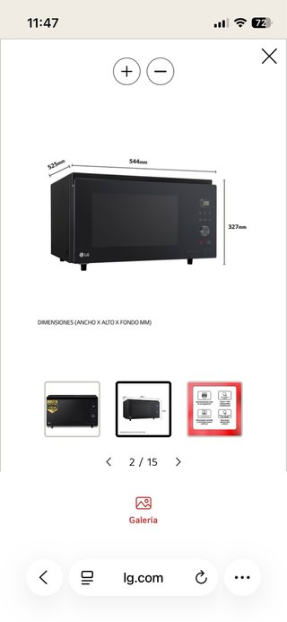 Horno Microondas LG Smart Inverter Negro