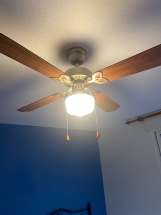 Lámpara Ventilador Madera y Metal