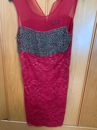 Vestido fiesta Talbot Runhof rojo talla M