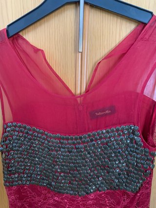 Vestido fiesta Talbot Runhof rojo talla M