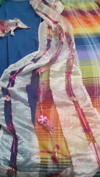 Coppia tendine rosa e bianche