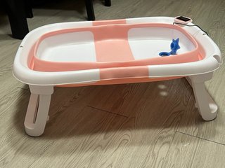Bañera Plegable Bebé Rosa y Blanca
