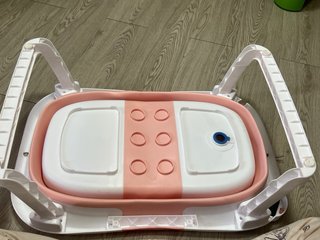 Bañera Plegable Bebé Rosa y Blanca