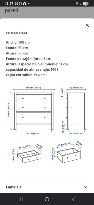 Cómoda Ikea Blanca