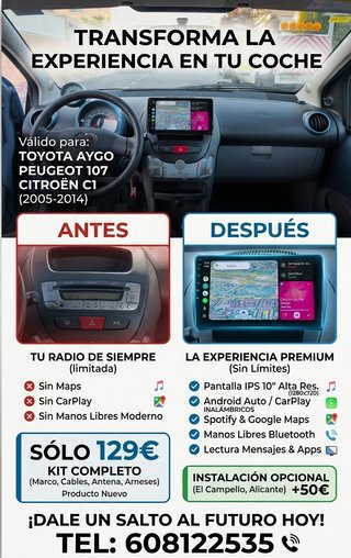 Instalación pantalla Android Aygo/C1/107