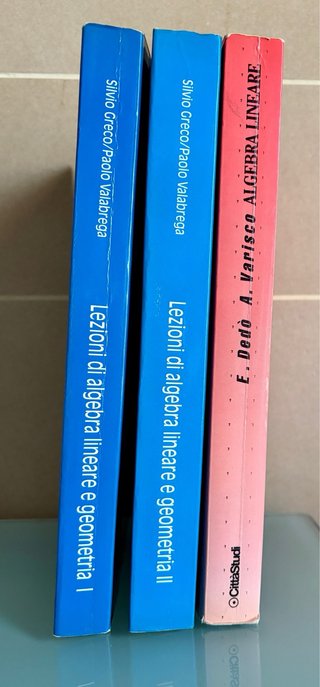 Manuali algebra e geometria corsi universitari